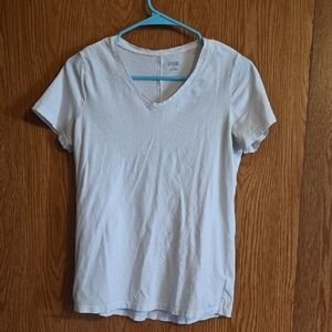 Duluth Trading Co White V-Neck Tee